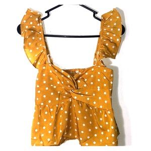 Yellow polka dot crop top